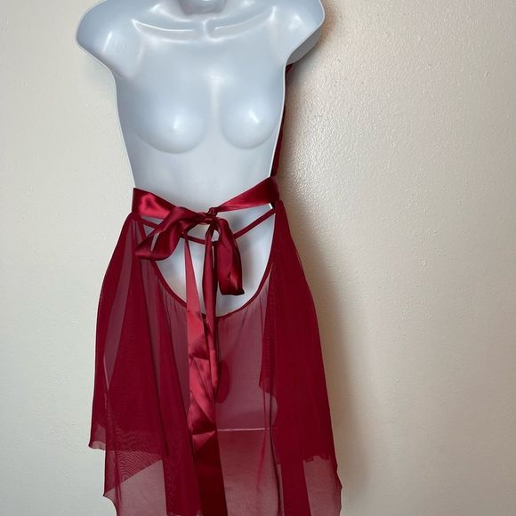 Avid Love Sexy Deep Red Baby Doll with G-String Size 18W - Picture 6 of 8